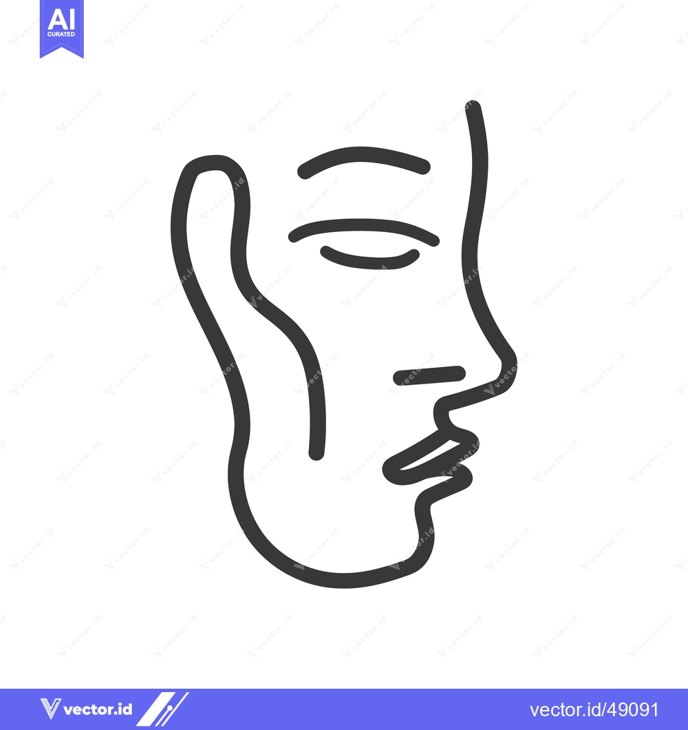 Premium Vector of A simple and stylized line drawing of a human face