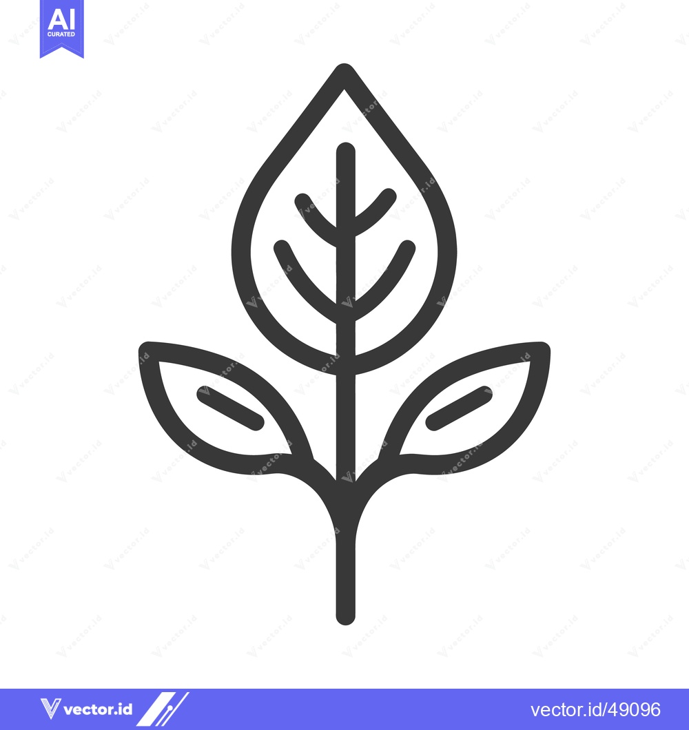 Premium Vector of A simple outline illustration depicting a plant with several leaves