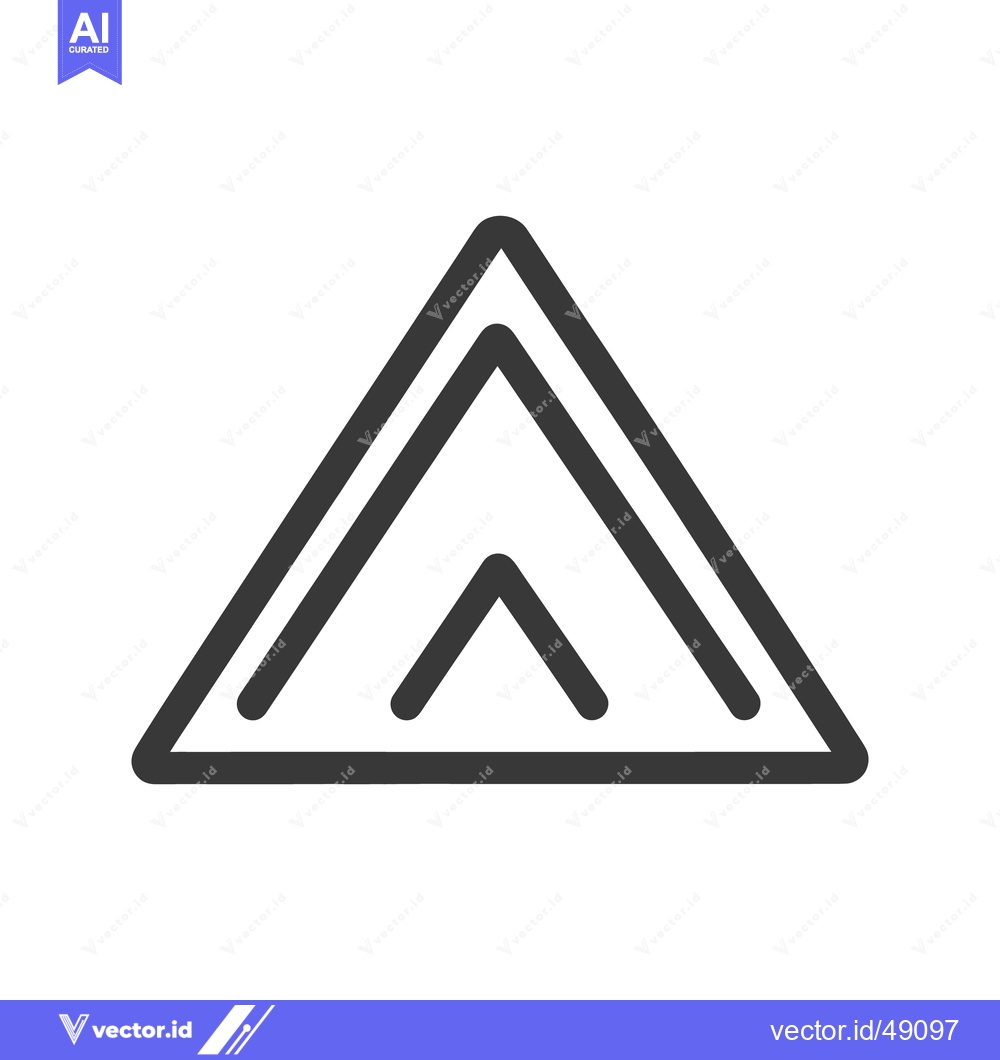 Premium Vector dari A simple triangular icon displaying a camping tent design