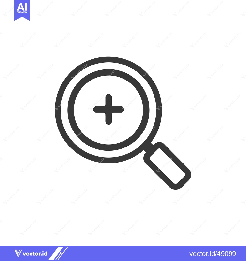Premium Vector dari Magnifying Glass with Plus Sign: Detailed Search and Exploration Icon