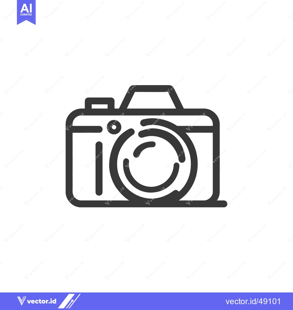 Premium Vector dari Minimalist Camera Icon: Clean Line Art Photography Symbol