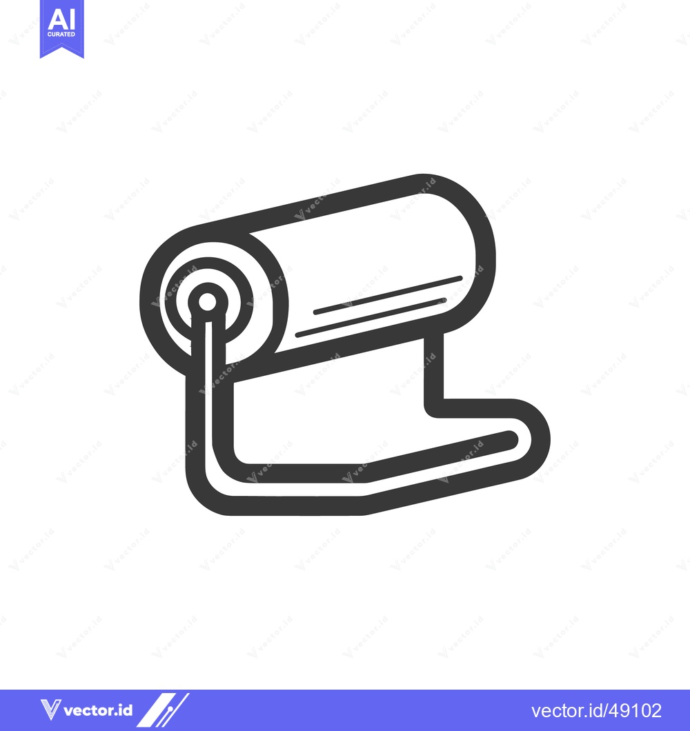 Premium Vector of Toilet Paper Roll Icon: Minimalist Black and White Vector Illustration