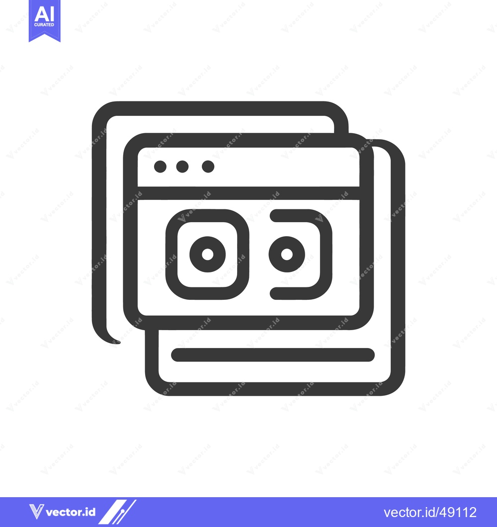 Premium Vector dari Stacked Webpage Icon: Minimalist Design for Digital Interface Represen