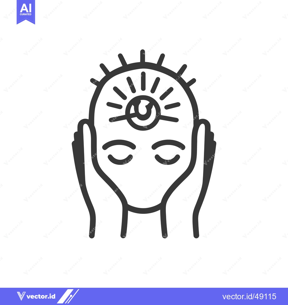 Premium Vector dari Human head with an illuminated eye symbol surrounded by hands