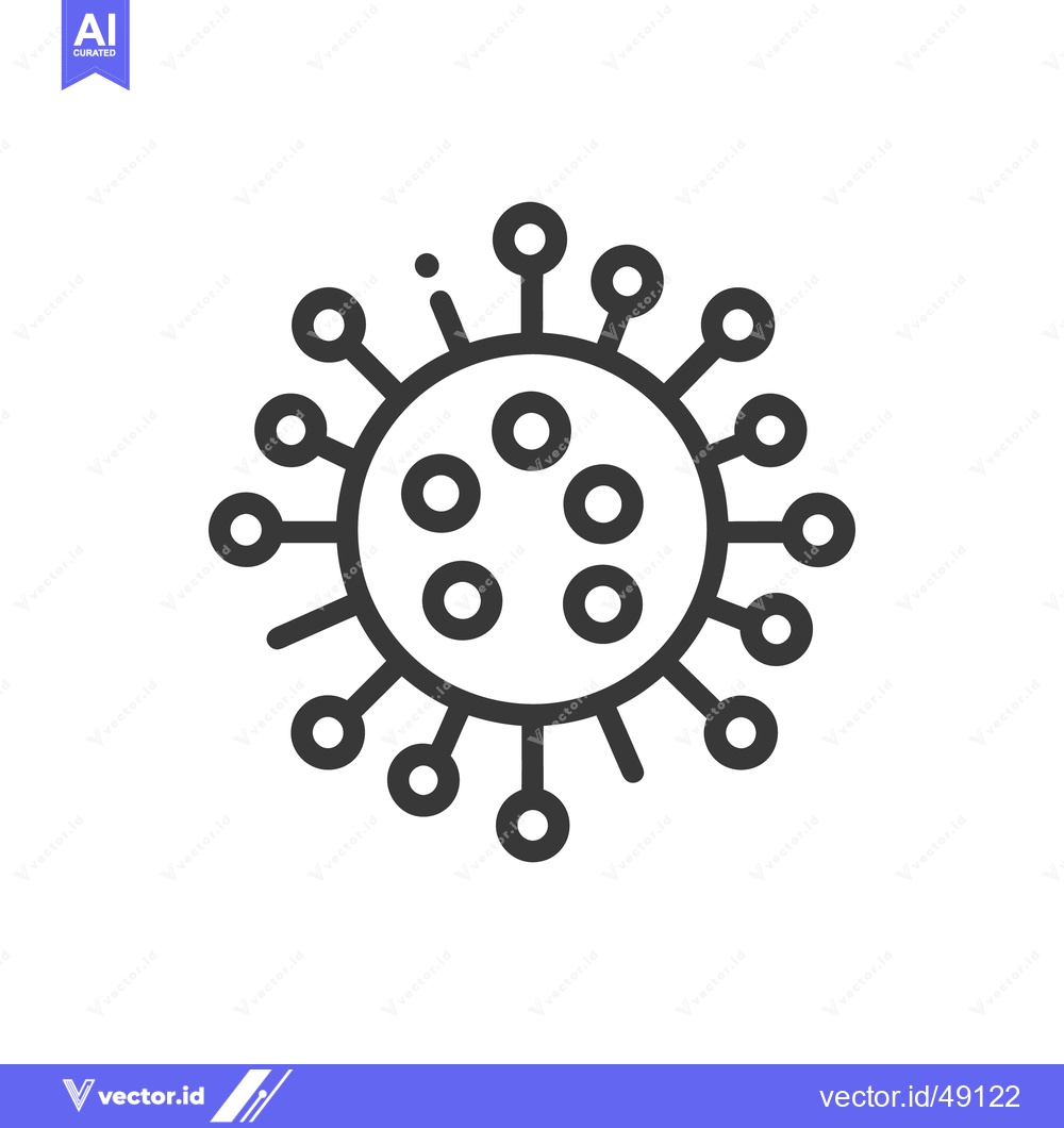 Premium Vector dari Coronavirus Icon: Detailed Line Art of Viral Structure on White