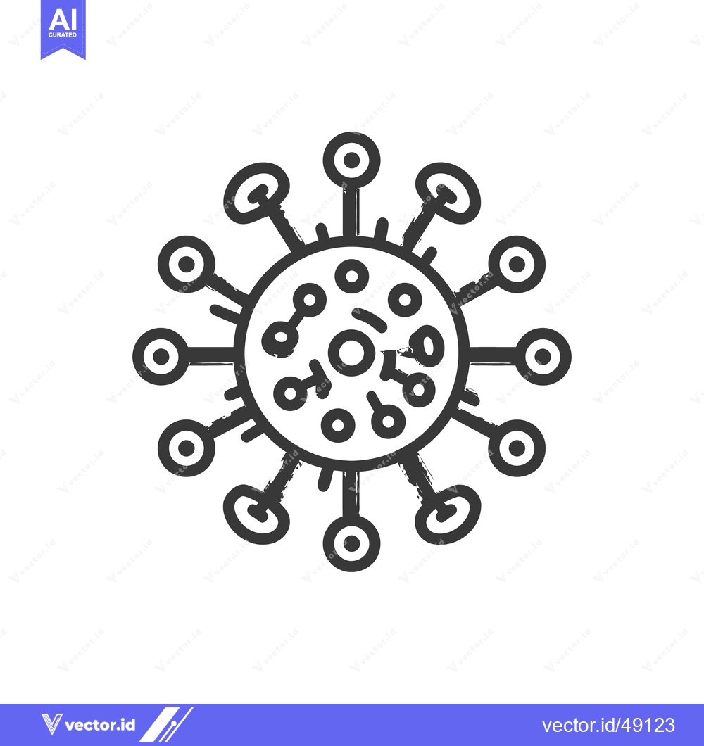 Premium Vector dari Grunge Style Coronavirus Icon: Black and White Medical Illustration