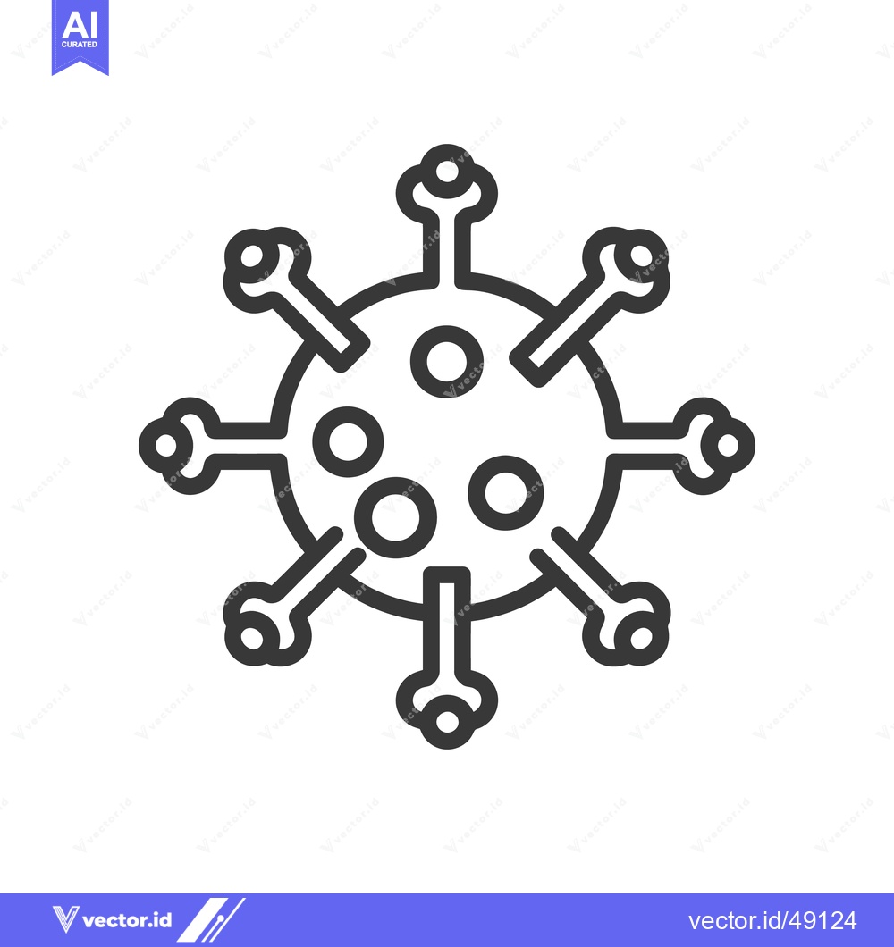Premium Vector of Coronavirus Icon: Detailed Line Art of Viral Structure on White