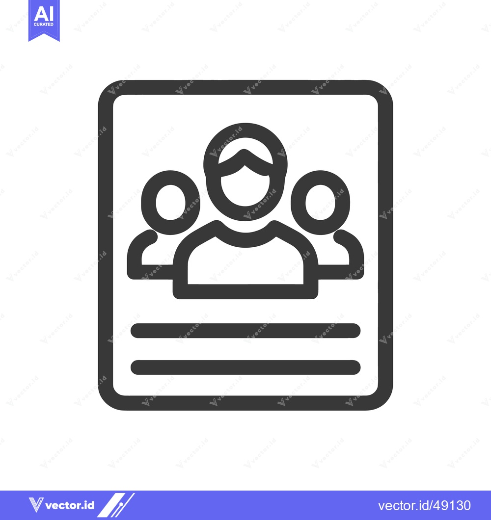 Premium Vector of Teamwork Icon: Group of People on Document, Collaboration Symbol