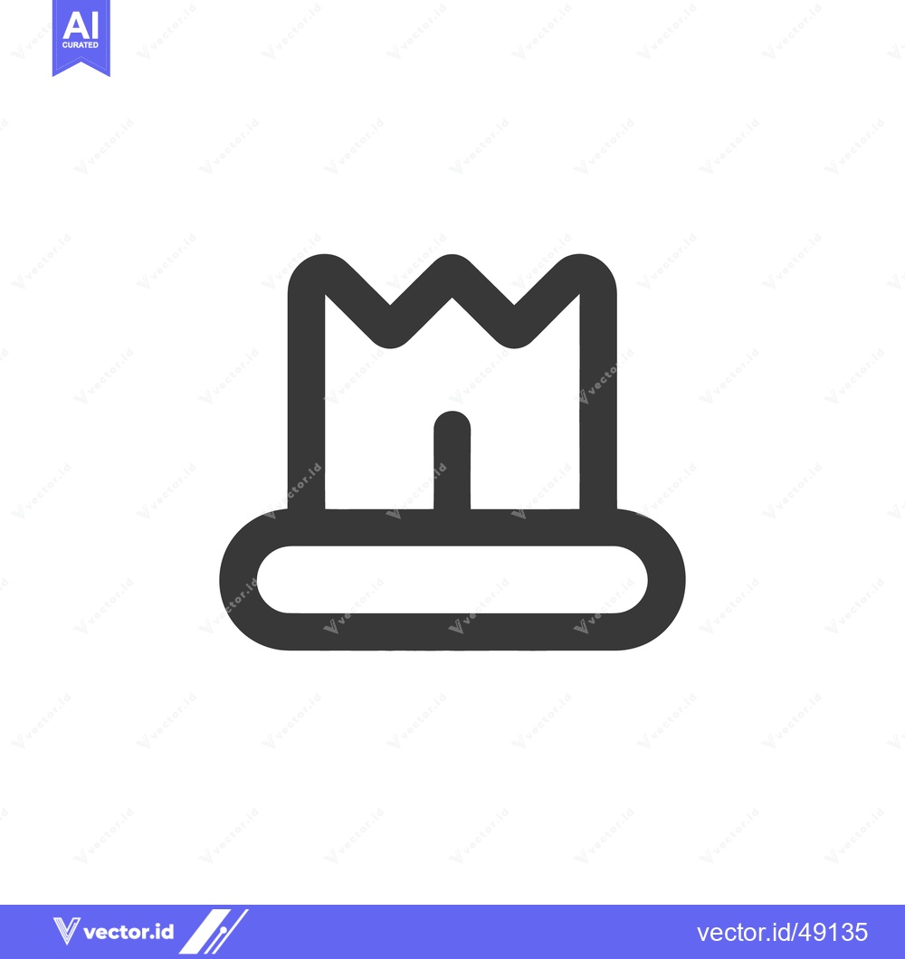 Premium Vector dari Minimalist Crown Icon: Bold, Geometric Design on White Background