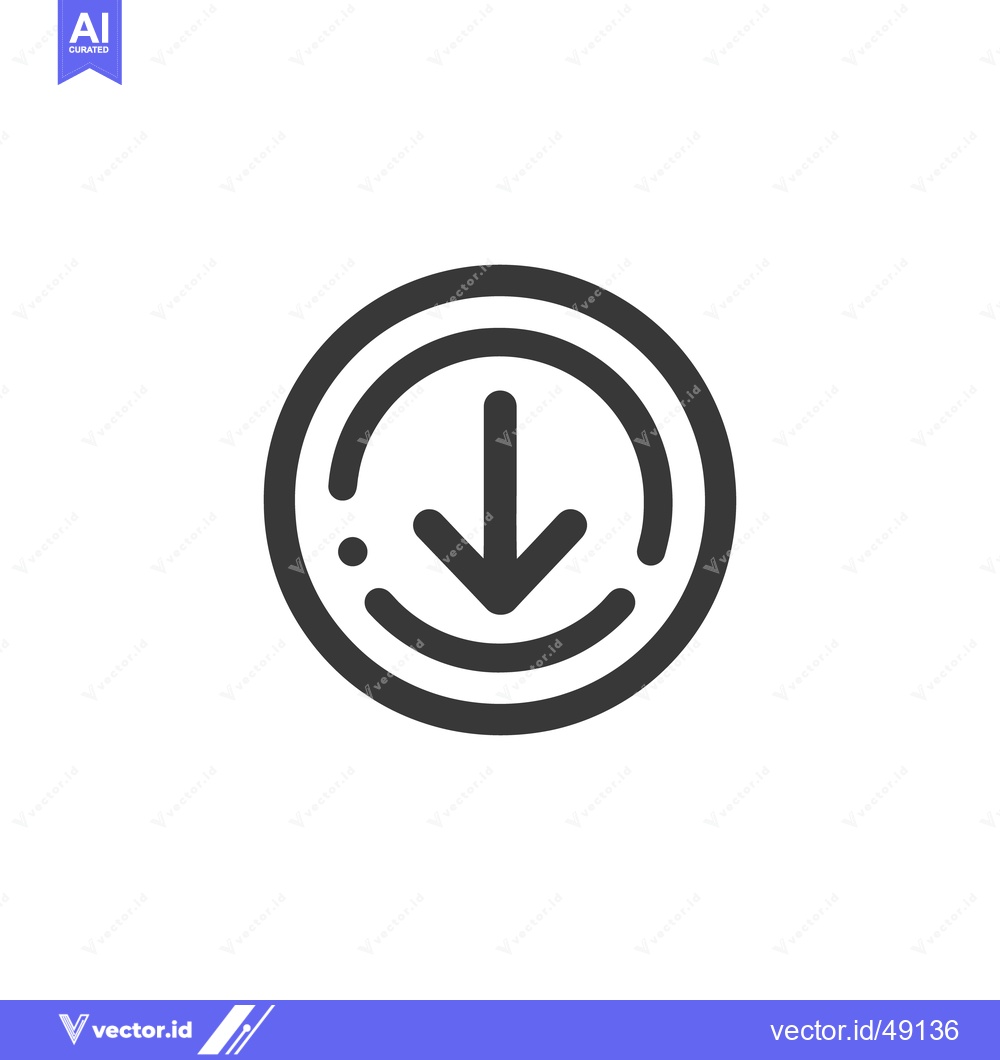 Premium Vector of Download Icon: Circular Arrow Symbol for Data Transfer and Application