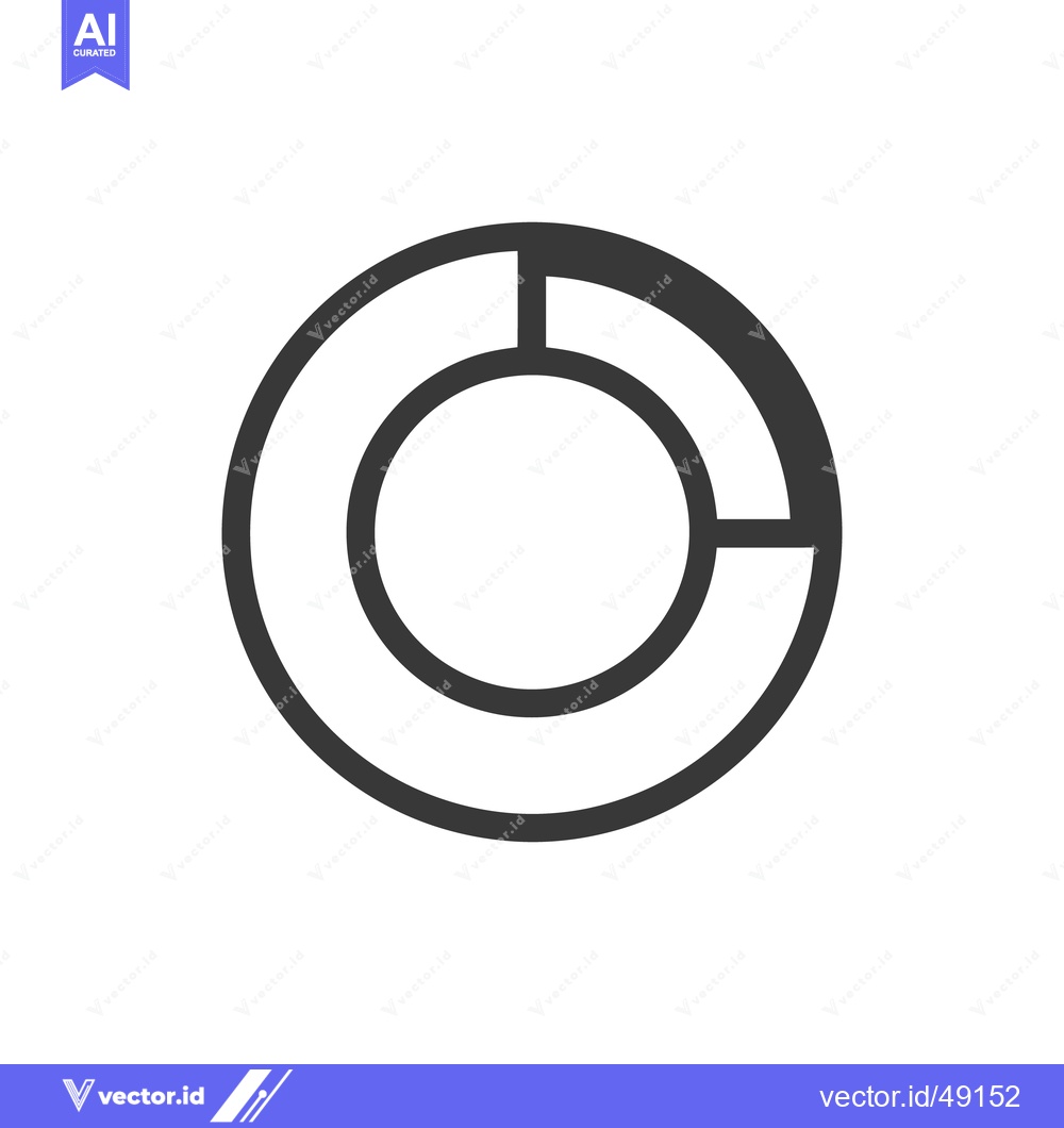 Premium Vector of Minimalist Donut Chart Icon: Circular Data Visualization with Segmente