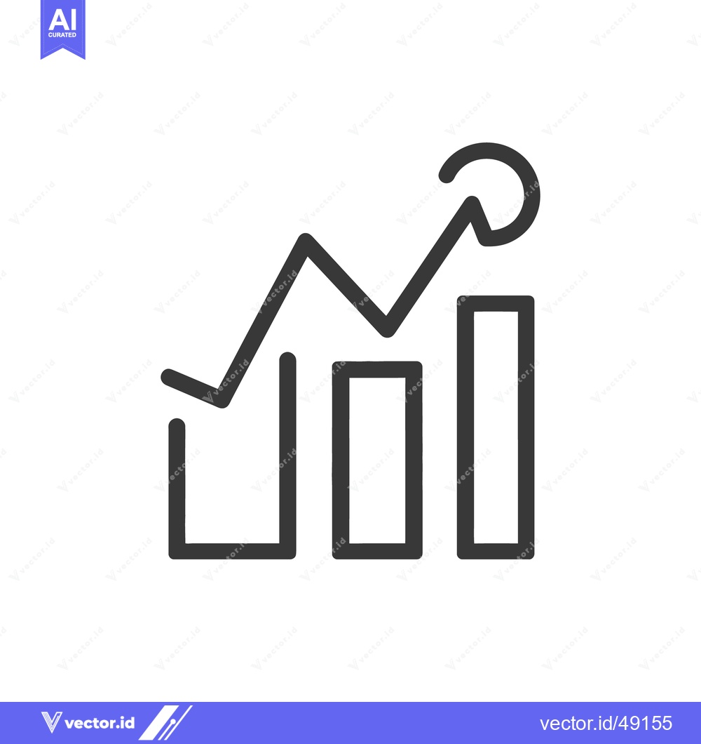 Premium Vector dari An upward trending line graph displaying business financial growth ove