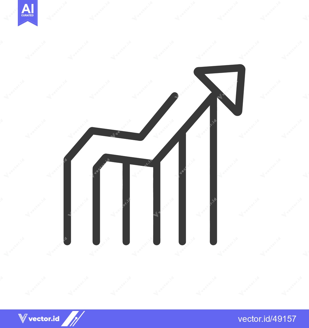 Premium Vector dari Upward trending line graph with an arrow at the top
