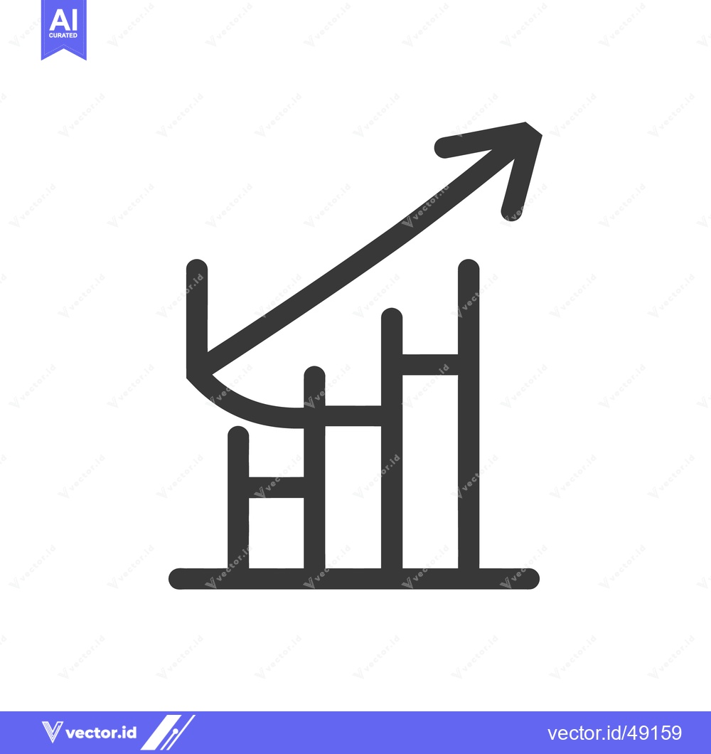 Premium Vector dari A business graph showing an upward trend and past downturn