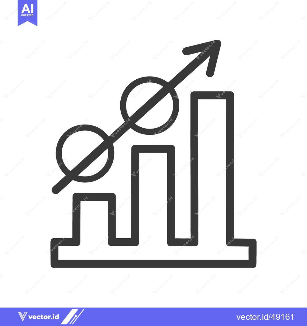 Premium Vector dari An upward trending business growth chart icon illustrated simply