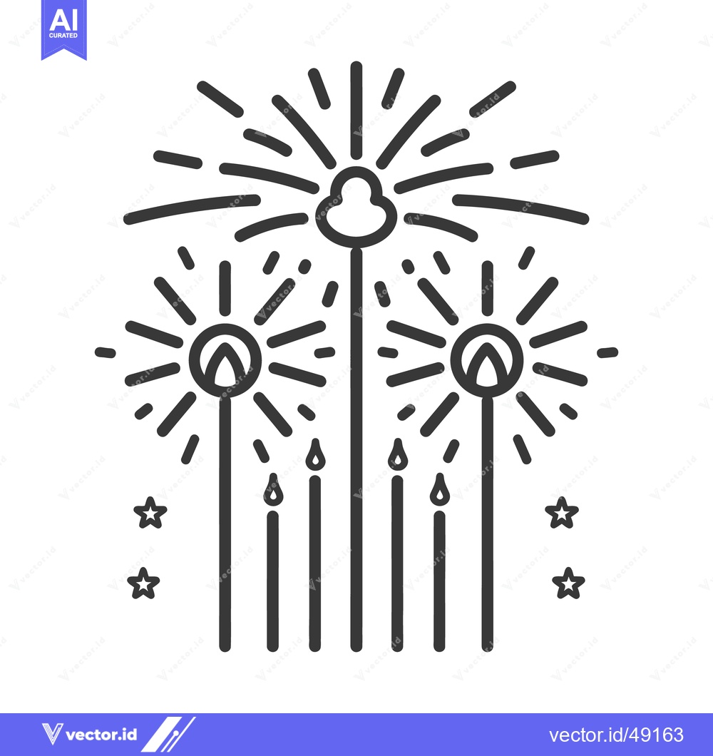 Premium Vector dari Black and white line art displays fireworks and stars