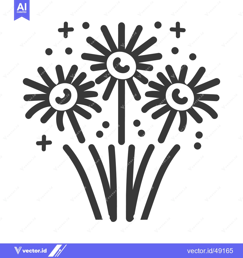 Premium Vector dari Simple stylized illustration of three flower like fireworks