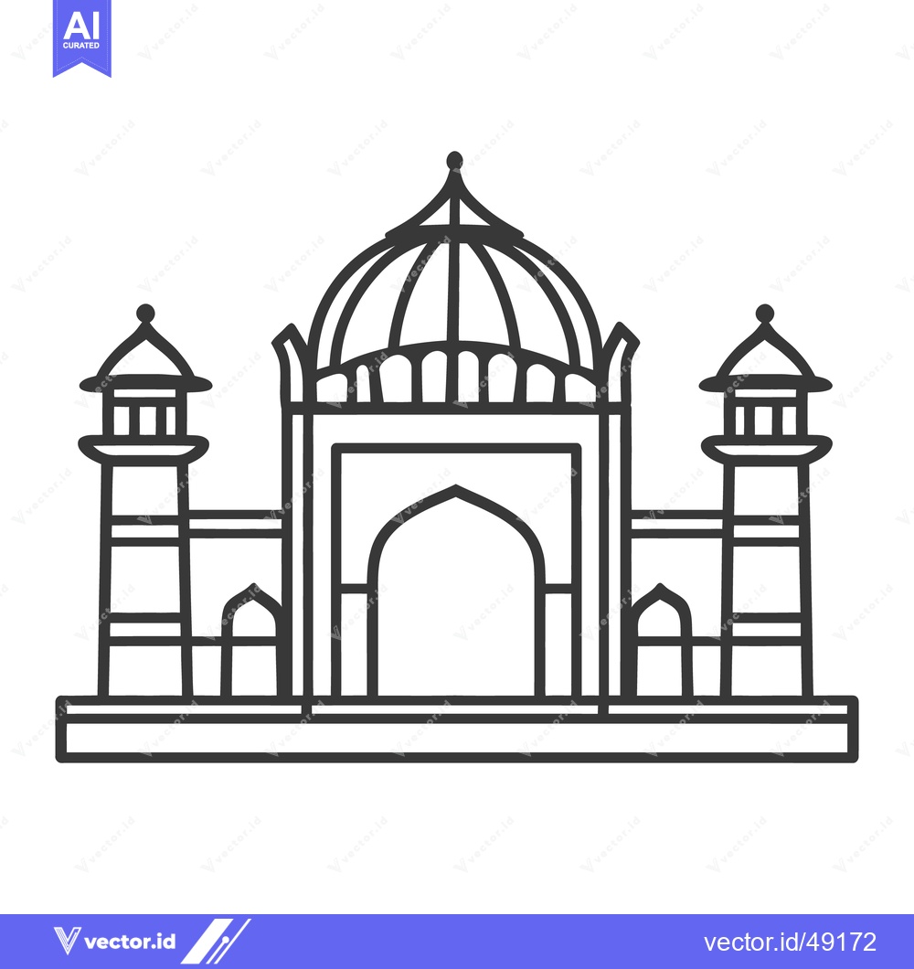 Premium Vector of Simple architectural line drawing of a beautiful building structure