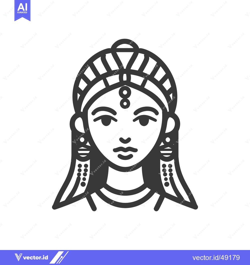 Premium Vector of A stylized illustration of an elegant woman in traditional attire