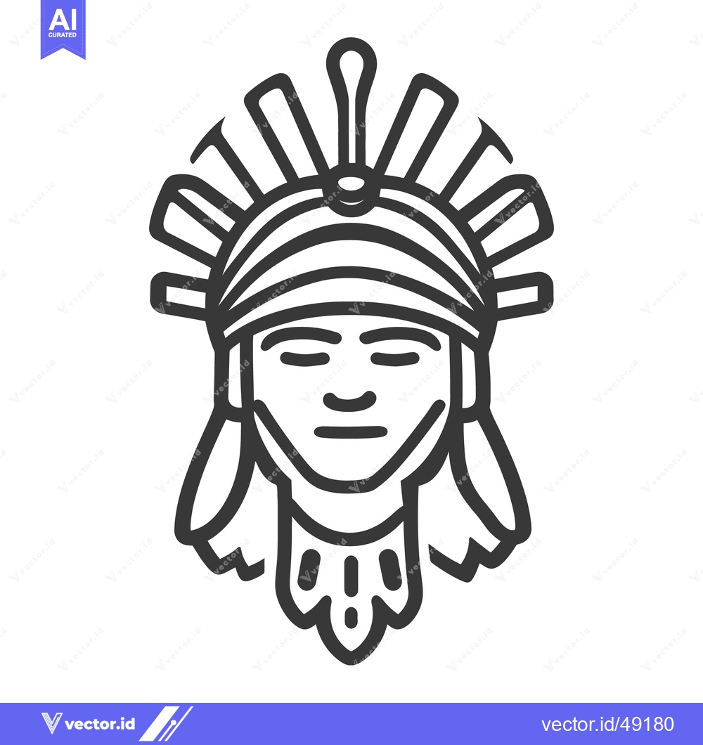 Premium Vector of An artistic illustration depicting the face of a tribal person