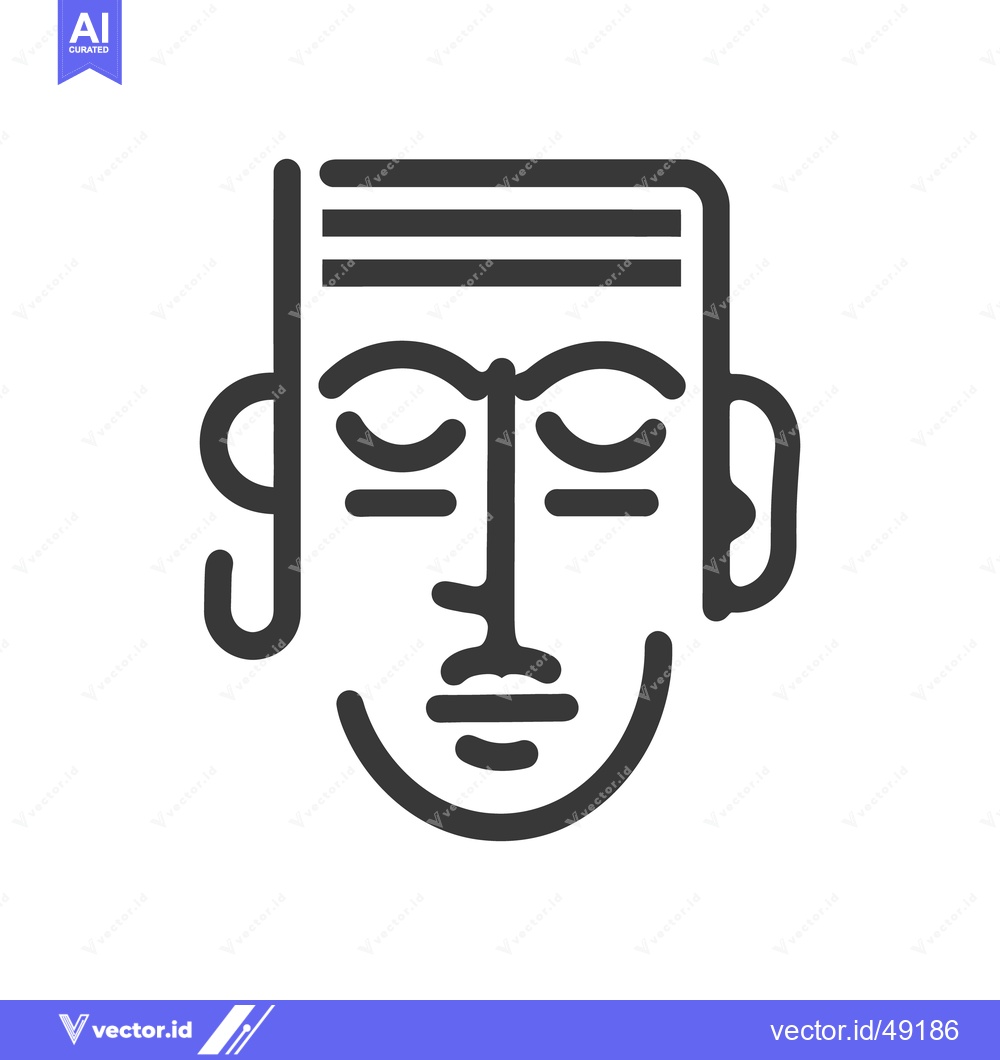Premium Vector dari Simple line art illustration of a peaceful stylized human face