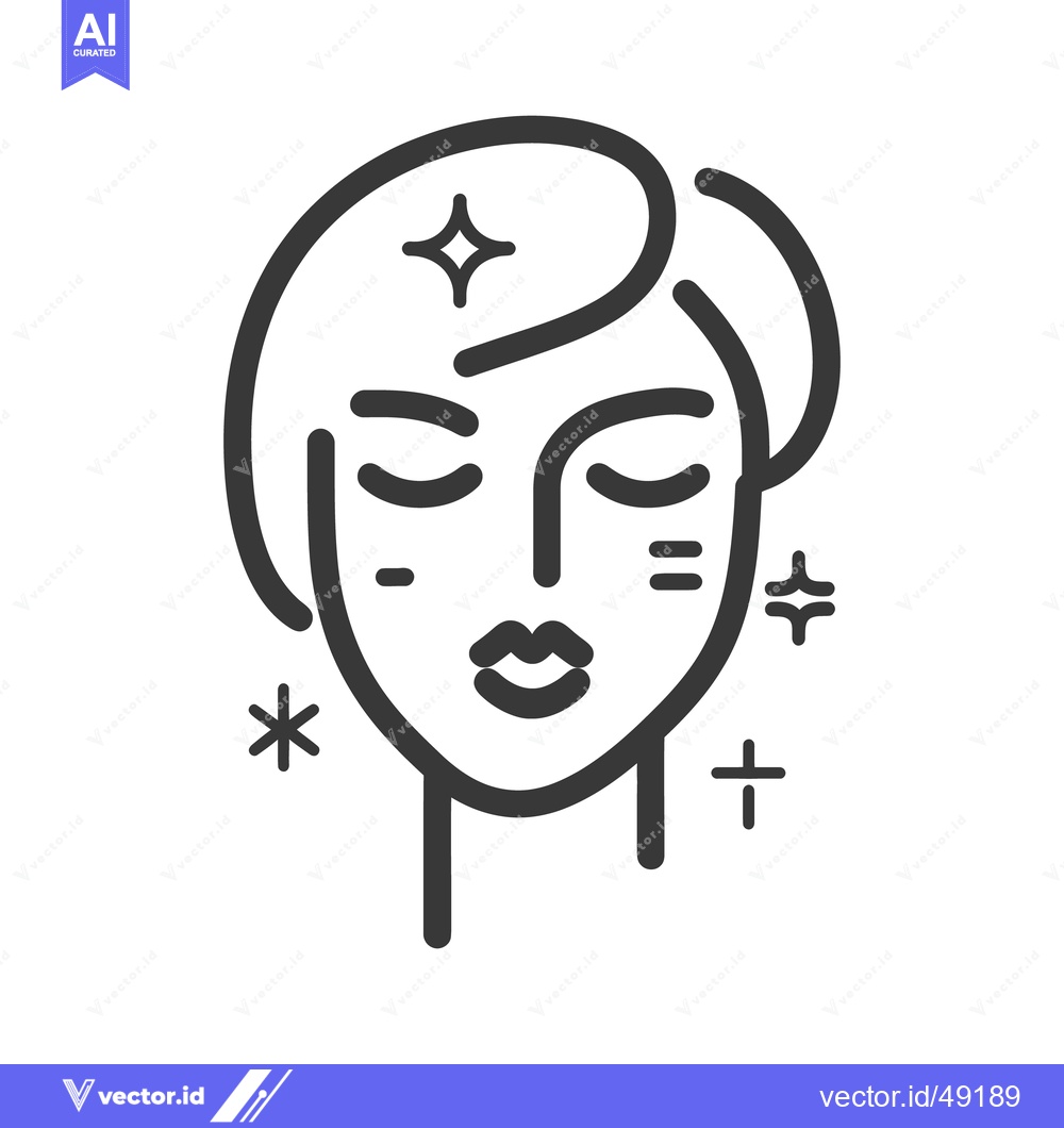 Premium Vector of A simple black and white line art portrait of a woman