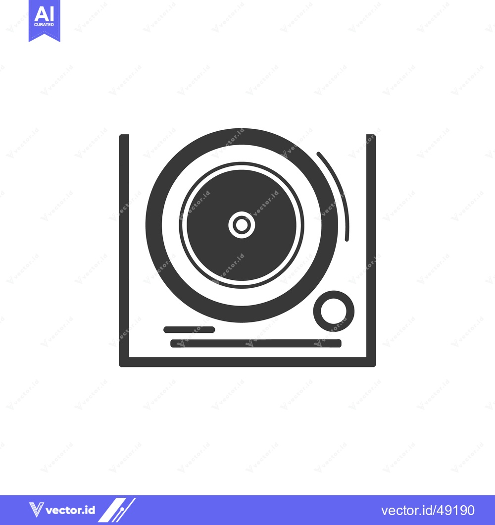 Premium Vector dari A simple grayscale illustration of a vinyl record player