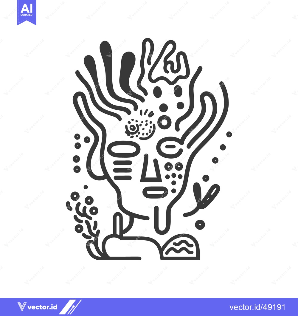 Premium Vector dari Abstract artistic illustration featuring a stylized human face design