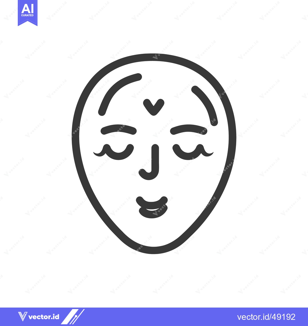 Premium Vector dari A simple linear drawing of a human face with eyes closed