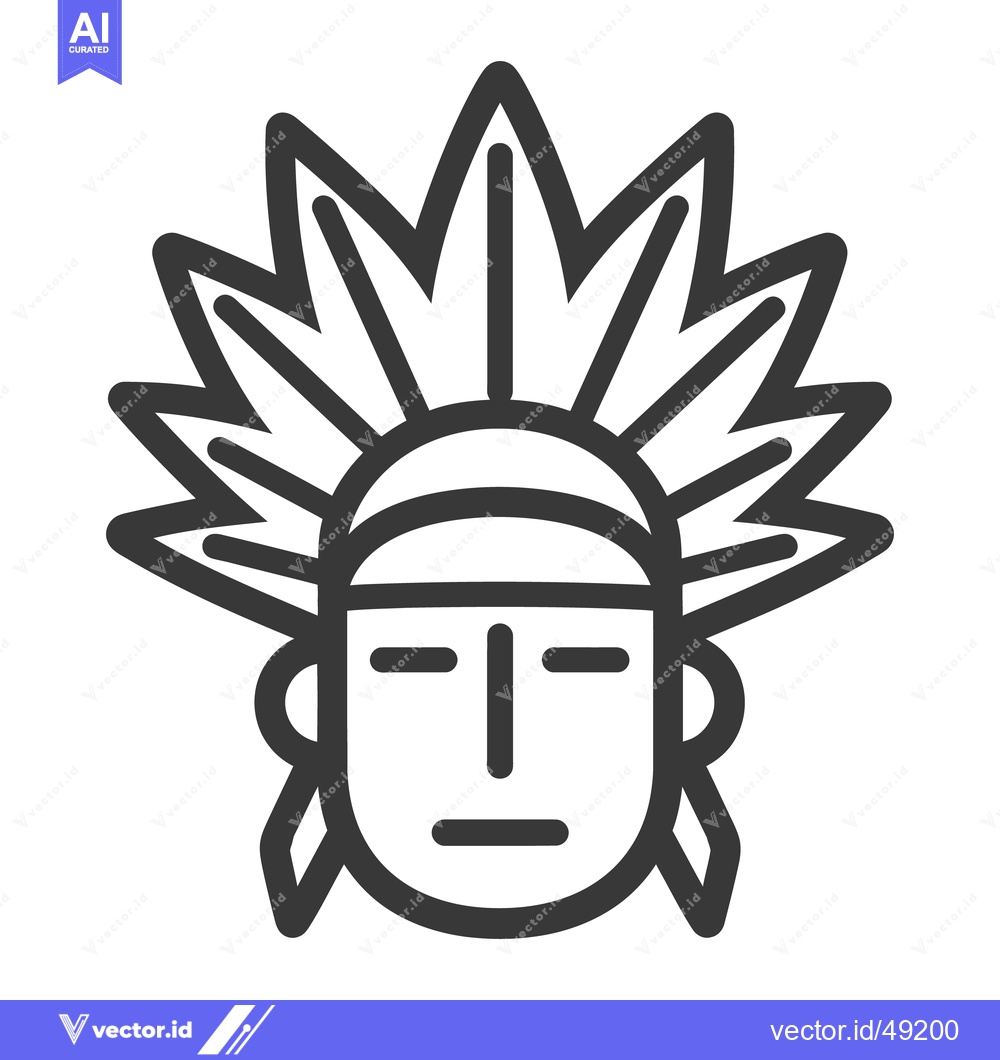 Premium Vector dari Stylized illustration of a person wearing a feather headdress