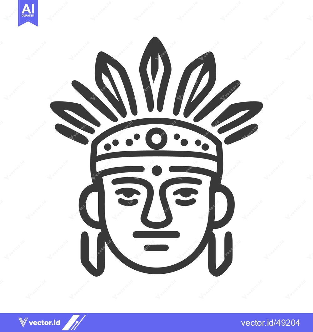 Premium Vector dari An illustration depicting the face of a native american individual