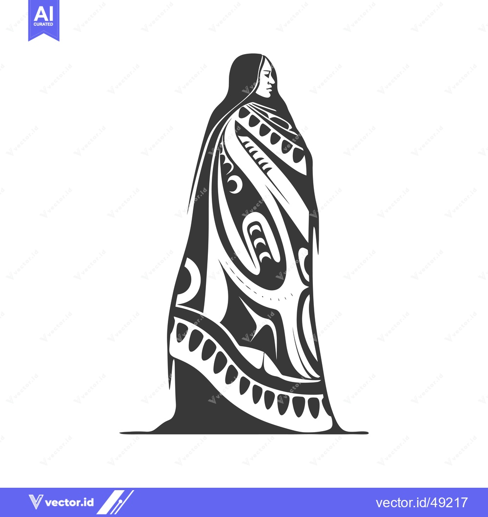 Premium Vector dari Indigenous Woman Wearing Traditional Clothing with Intricate Designs