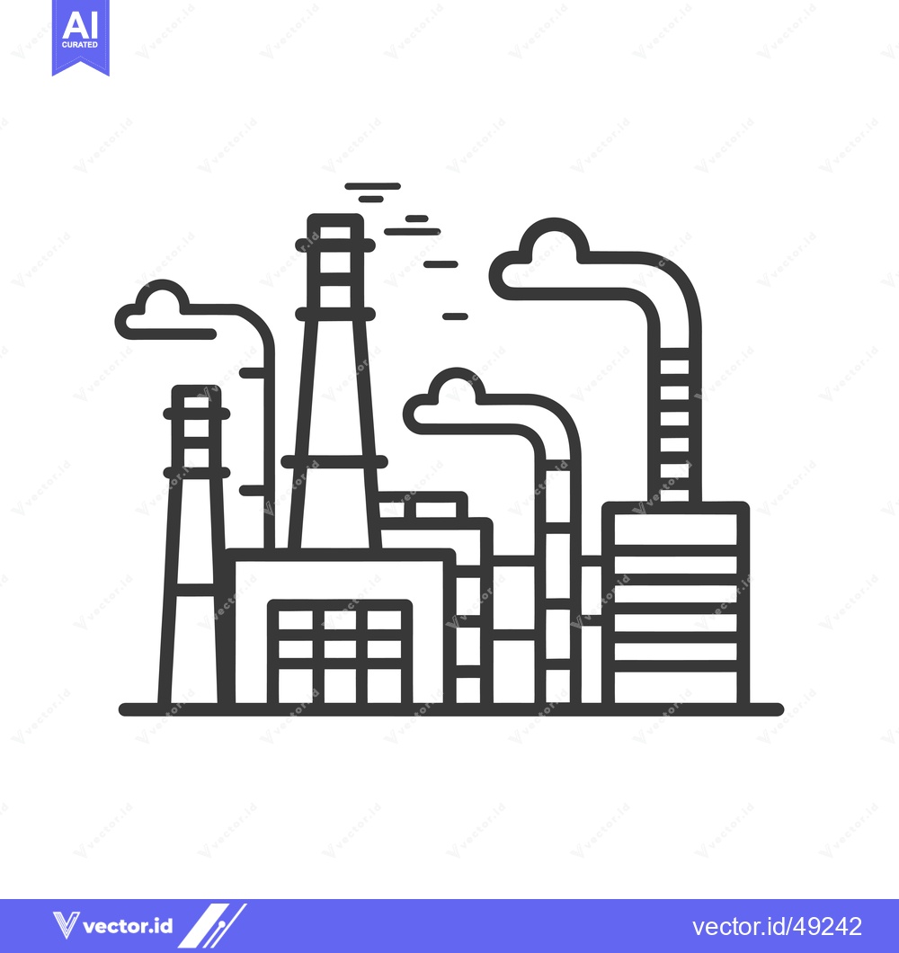 Premium Vector dari Industrial Factory with Chimneys and Smoke Emission