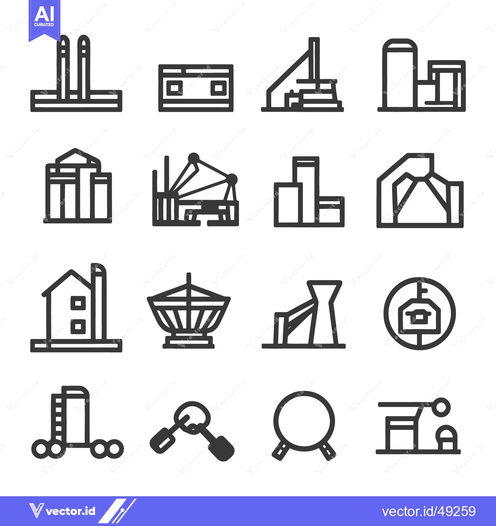 Premium Vector dari Collection of industrial architectural and other object icons
