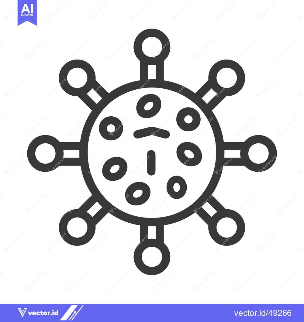 Premium Vector dari A black and white illustration depicting a microorganism virus