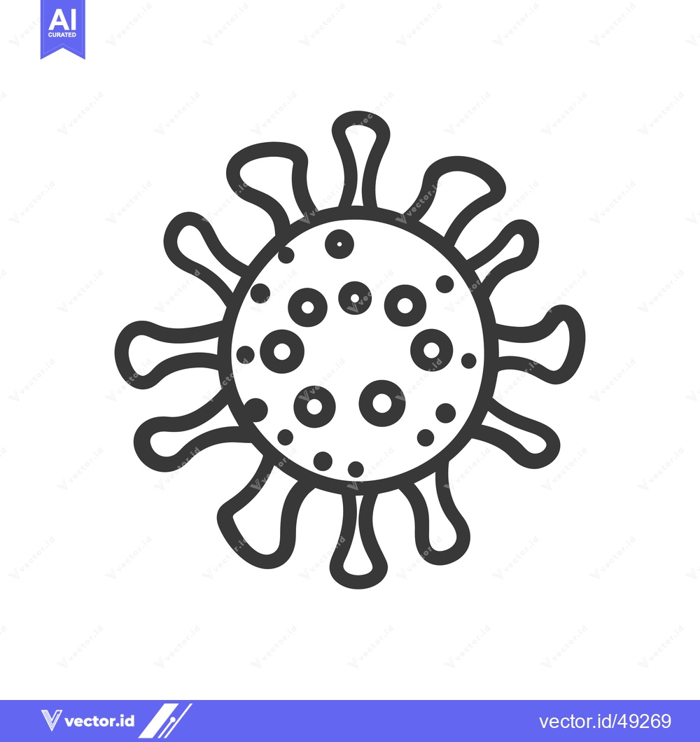 Premium Vector of Vector illustration depicting a stylized representation of a virus par
