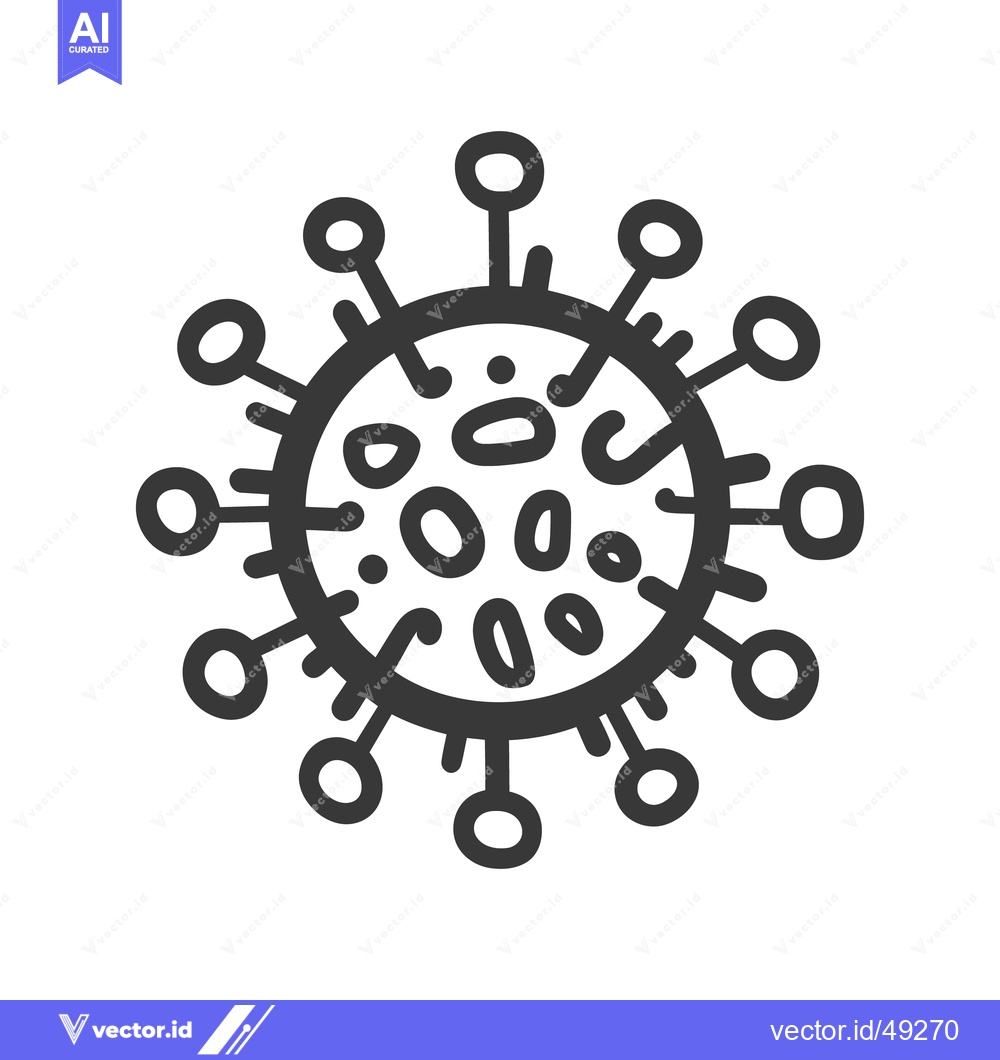 Premium Vector dari A detailed black and white illustration of a round virus particle