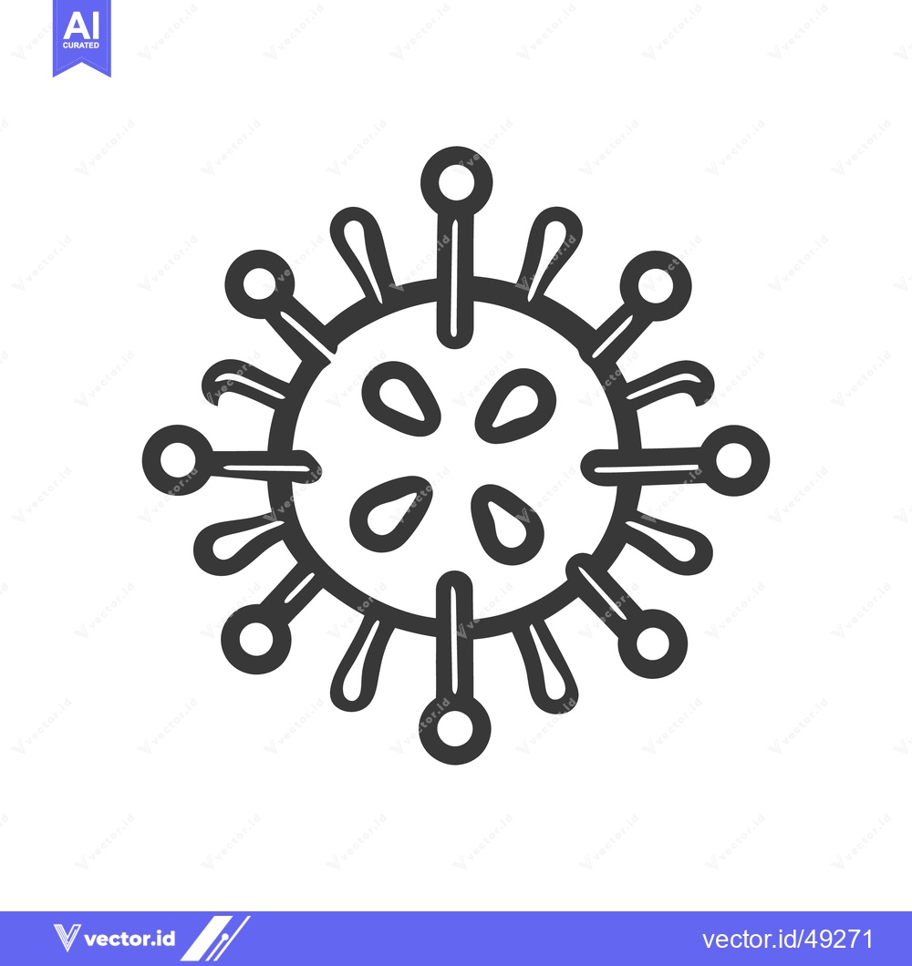 Premium Vector dari A simple illustration of a single virus cell depicted in black outline