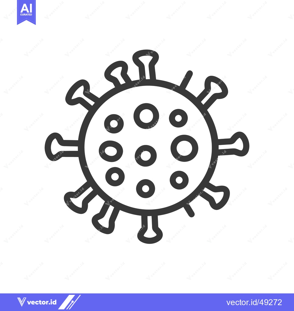 Premium Vector dari The stylized illustration of a microscopic viral particle is circular