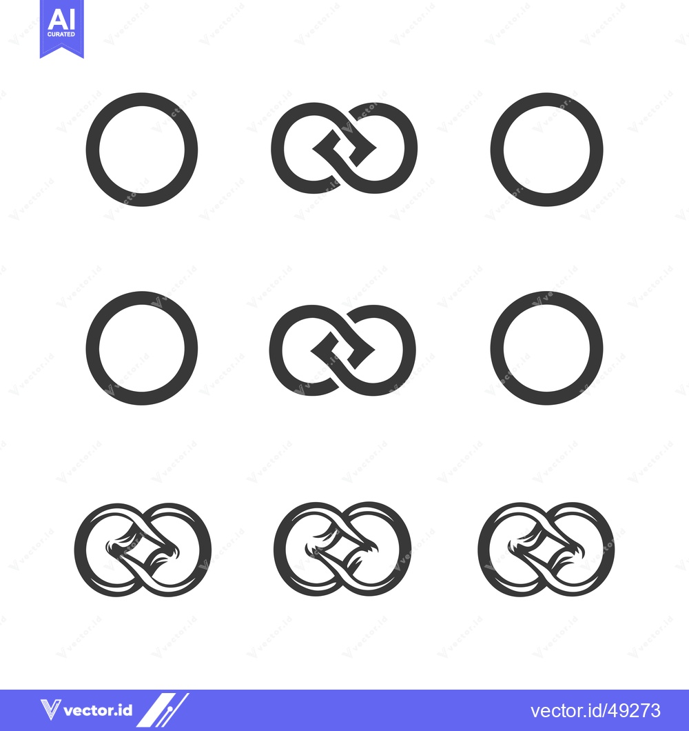 Premium Vector dari Infinity Symbol Variations with Circles and Interlocking Designs