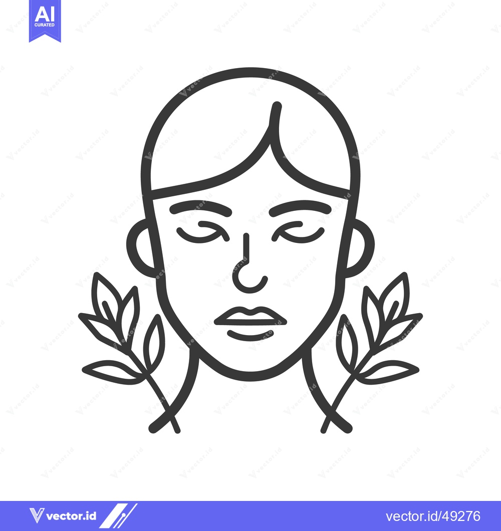 Premium Vector dari A simple black and white illustration of a serene human face