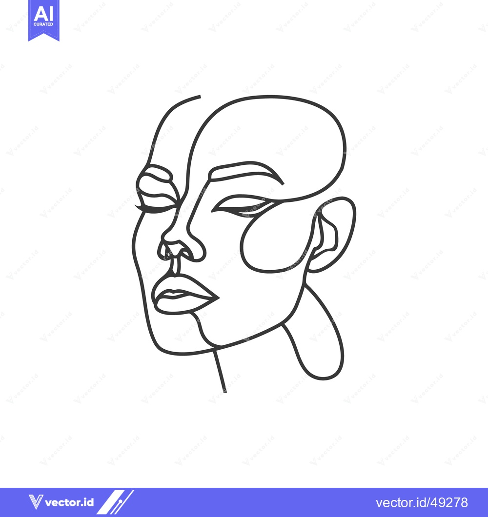 Premium Vector dari A simple line drawing depicting a female face in profile