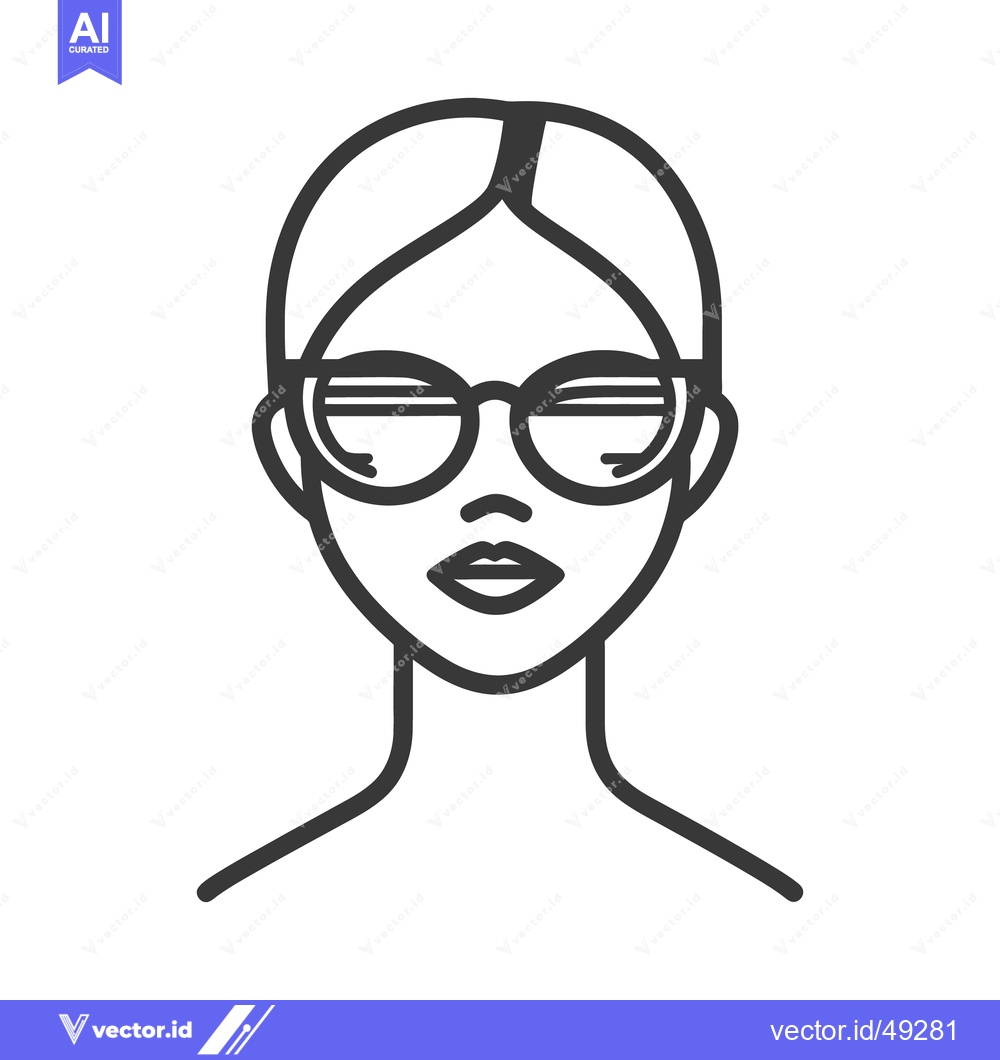 Premium Vector of A simple illustration depicting a woman wearing stylish spectacles and