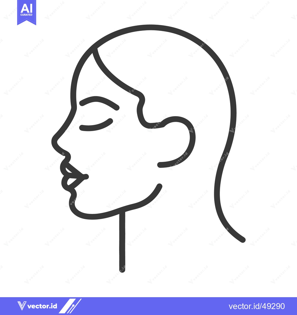 Premium Vector of The minimalist outline drawing of a woman in profile with closed eyes