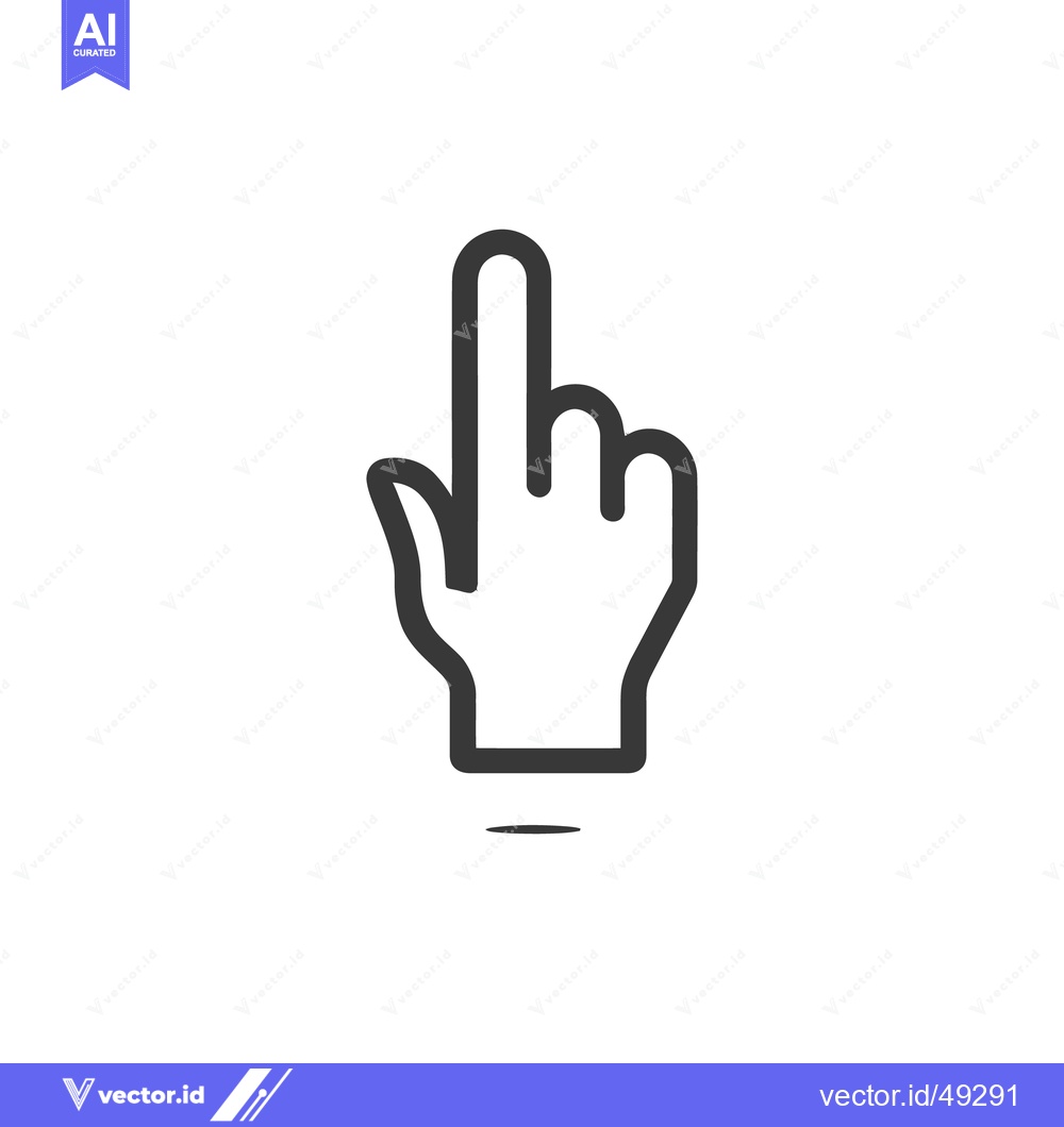 Premium Vector dari Minimalist Hand Cursor Icon with Pointing Finger and Subtle Shadow