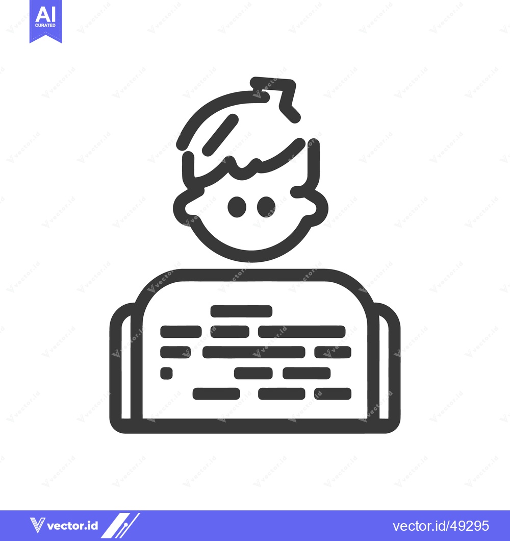 Premium Vector of A simple black line drawing depicting a person holding a book