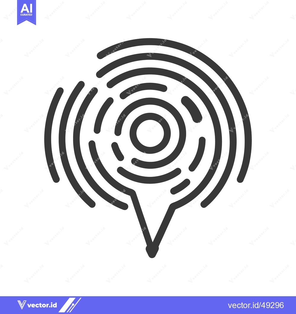 Premium Vector of An abstract illustration featuring a location pin and concentric circl