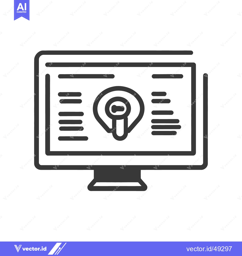 Premium Vector dari A computer screen displaying a key icon and data information