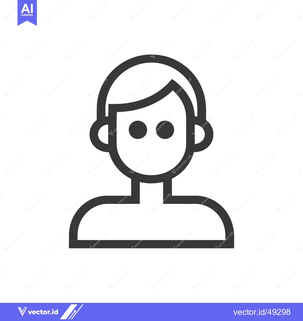 Premium Vector of Simple outline graphic depicting the front view of a person