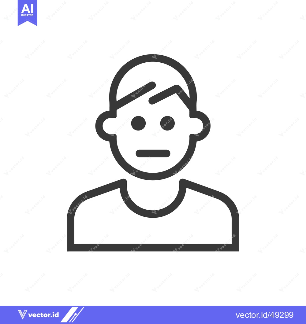 Premium Vector dari A simple line art depiction of a human person face